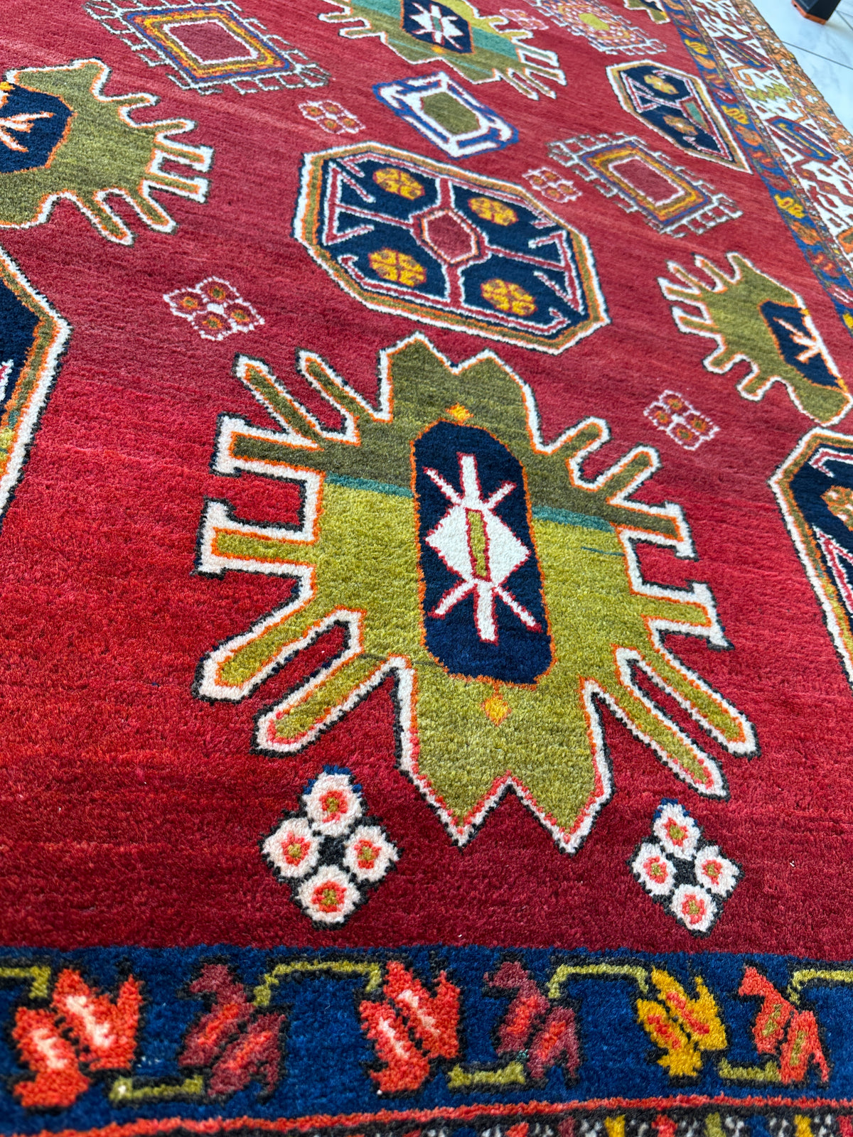 Vintage Persian Meshkin Rug 4'11" x 11', Hand-Knotted Wool, 1950s, view 2