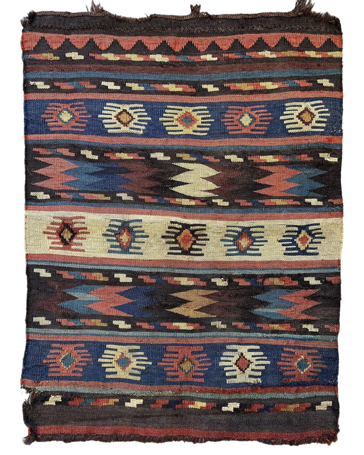 Antique Shahsavan Mafrash Panel 18" x 26", Hand-Woven Wool, c. 1900