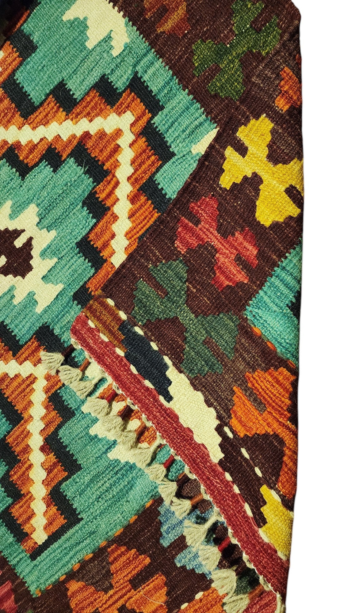 Afghan Kilim Rug 2'9" x 4'1", Hand-Woven Wool, No. 281, view 2