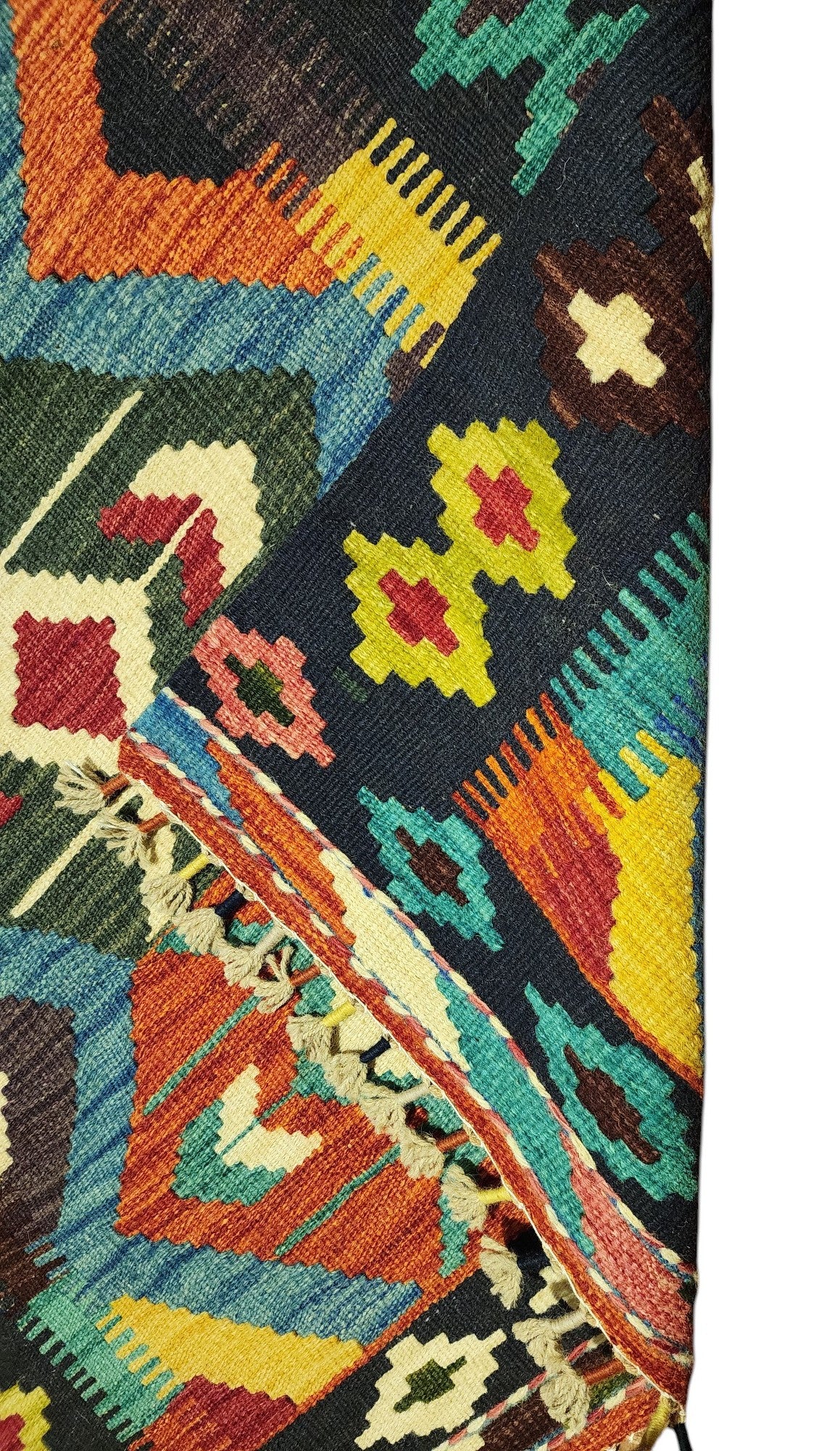 Afghan Kilim Rug 2'9" x 4'5", Hand-Woven Wool, No. 282, view 2