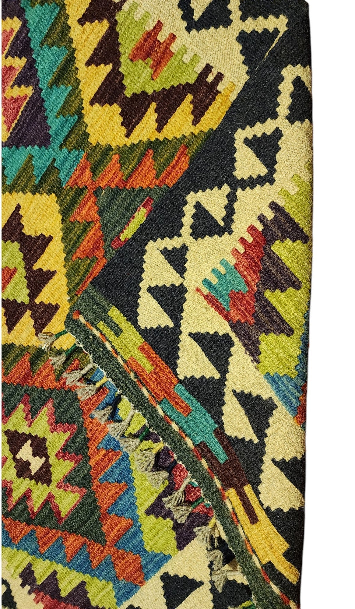 Afghan Kilim Rug 2'10" x 4'1", Hand-Woven Wool, No. 287, view 2