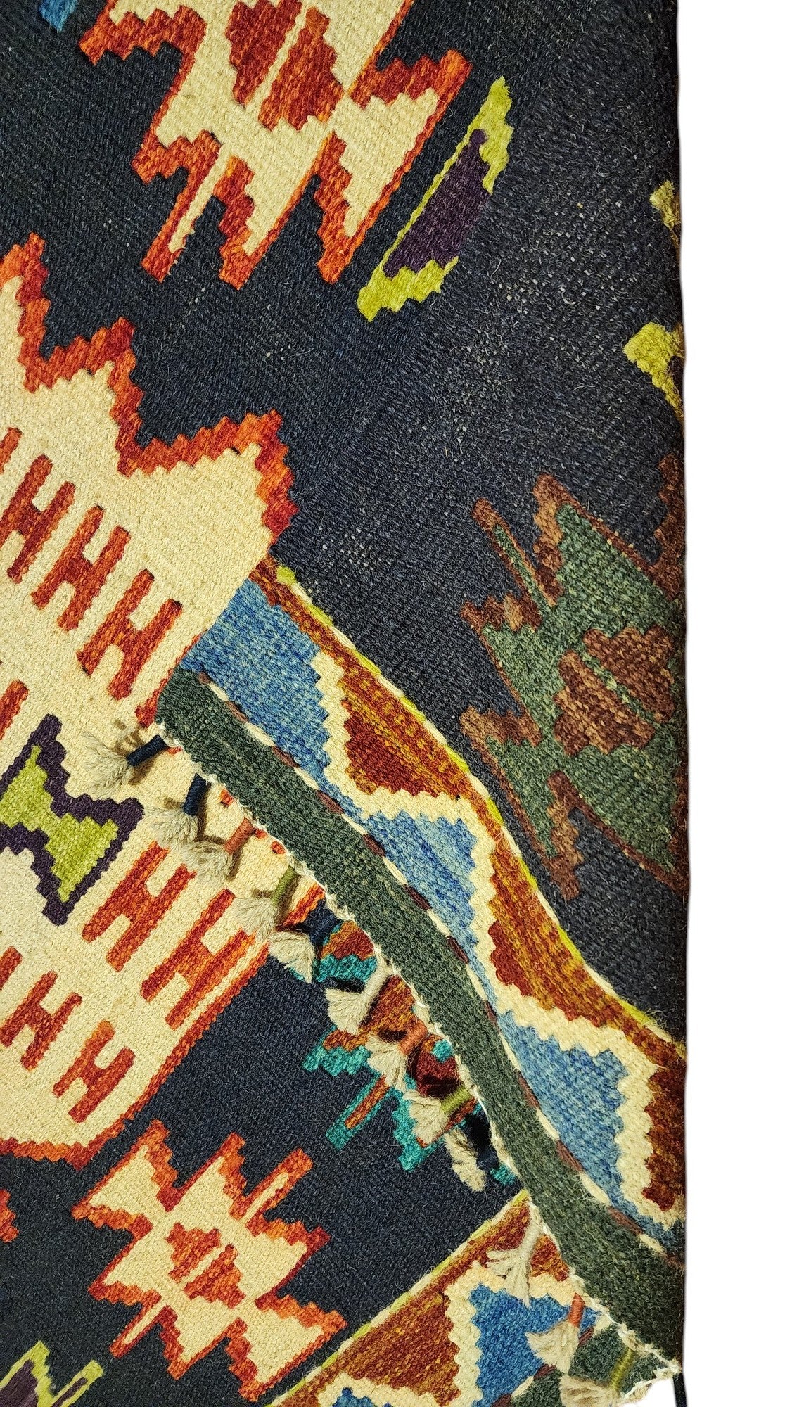 Afghan Kilim Rug 2'9" x 3'11", Hand-Woven Wool, No. 293, view 2