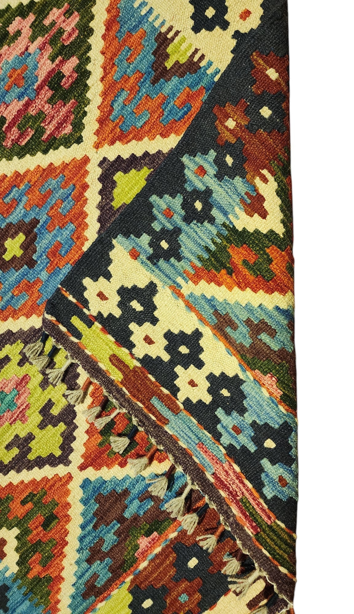 Afghan Kilim Rug 2'9" x 4', Hand-Woven Wool, No. 295, view 2