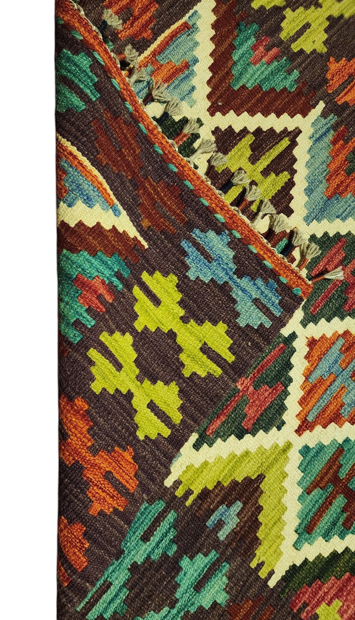 Afghan Kilim Rug 2'8" x 3'11", Hand-Woven Wool, No. 296, view 2