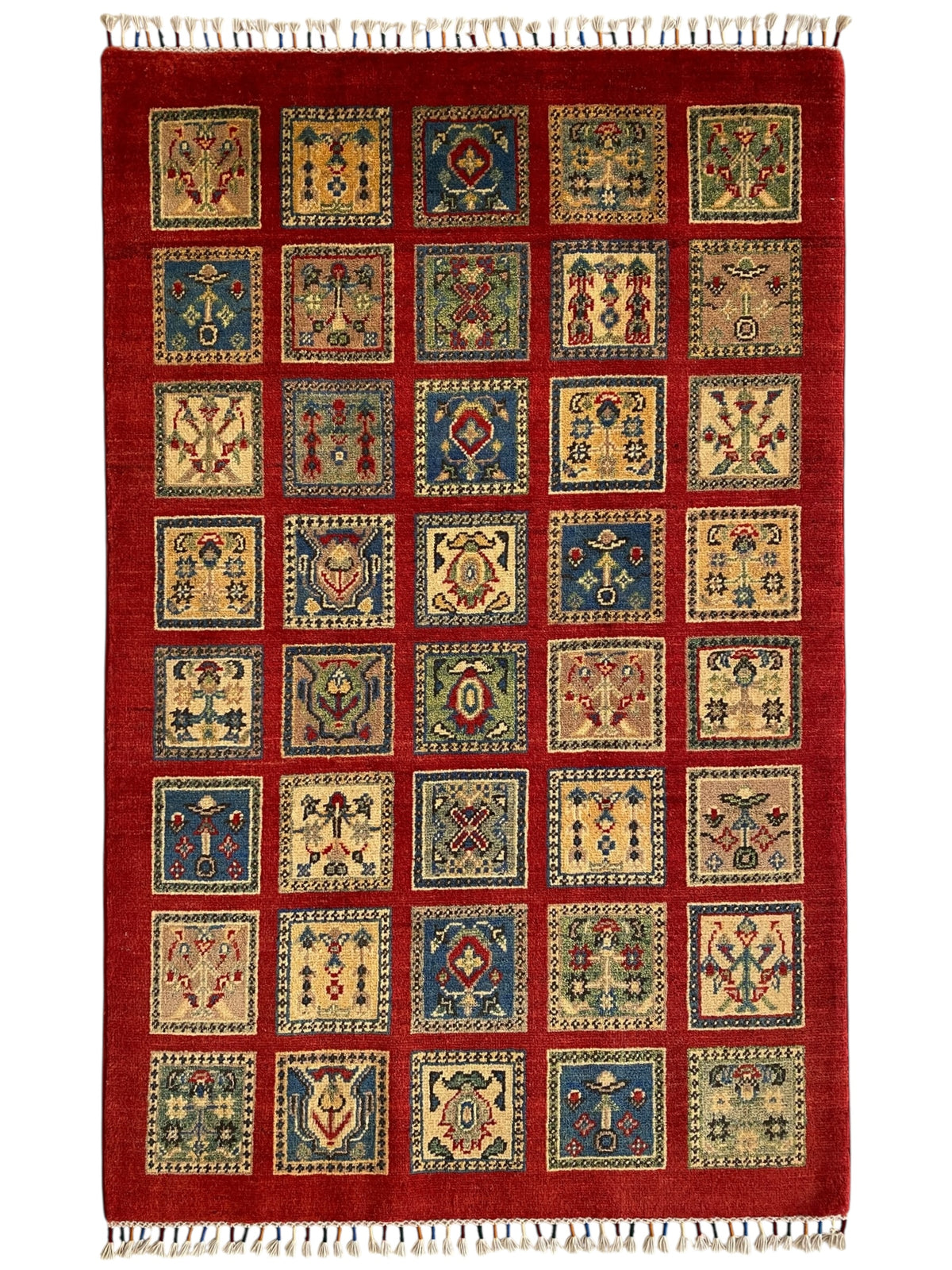 Afghani Rug 4x6 size range tribal Red laid flat