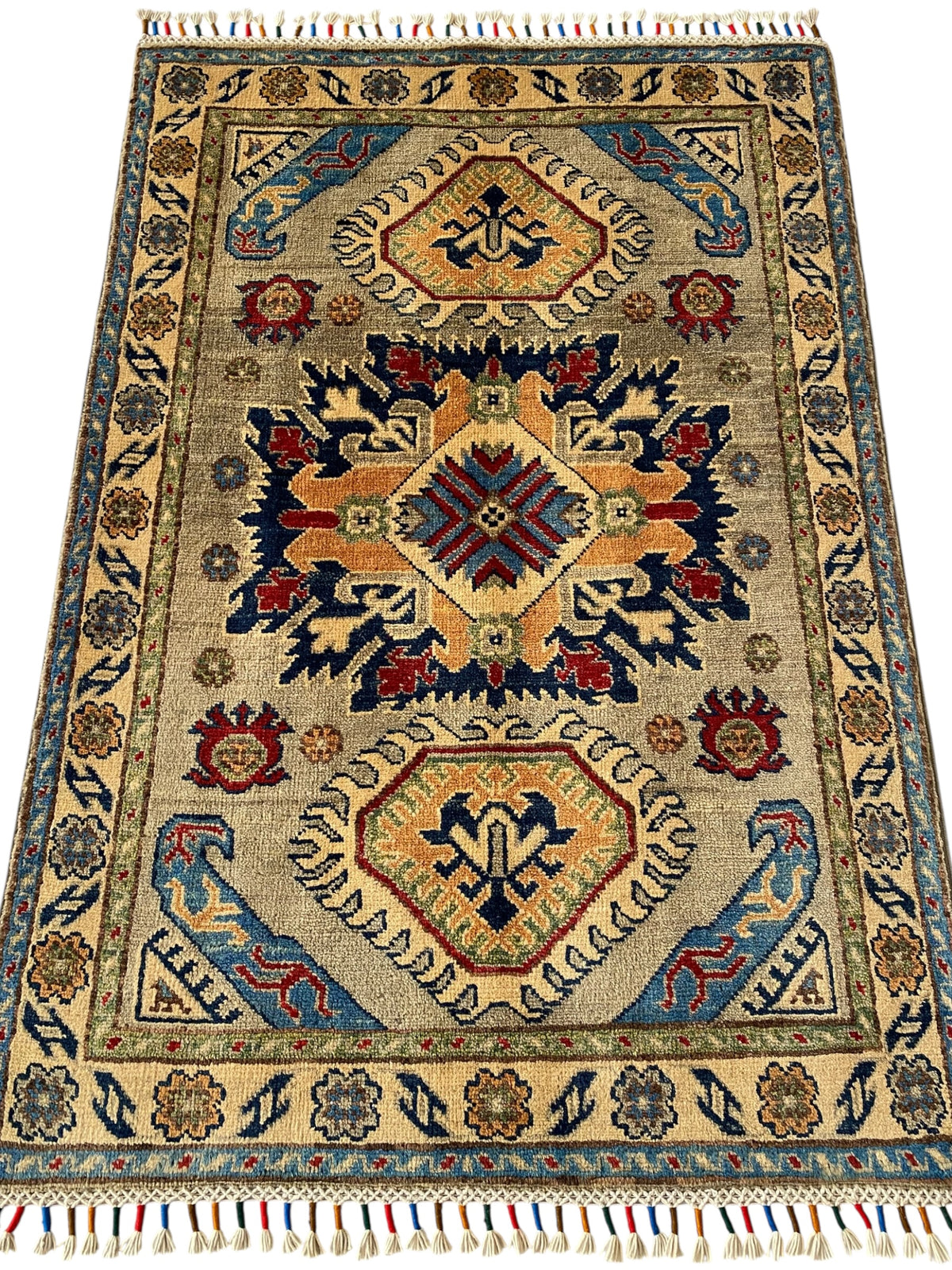 Afghani Rug 3x4 size range tribal laid flat