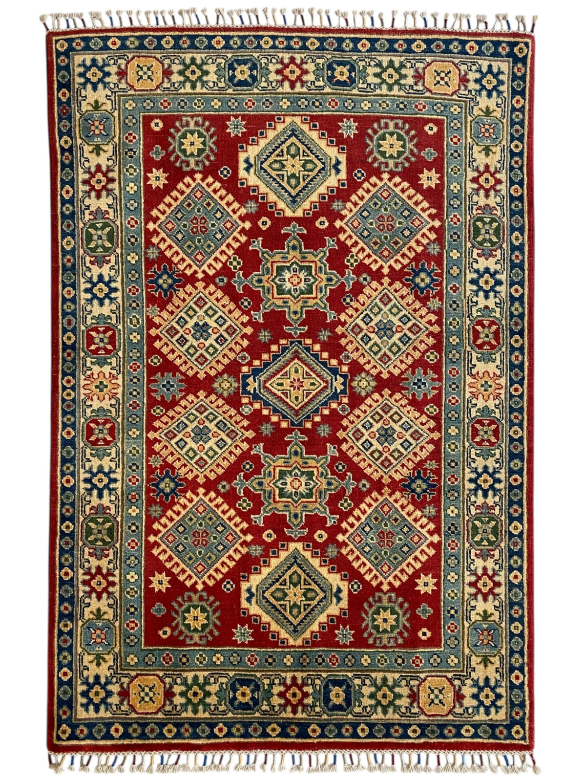 Afghani Rug 4x6 size range tribal Red laid flat