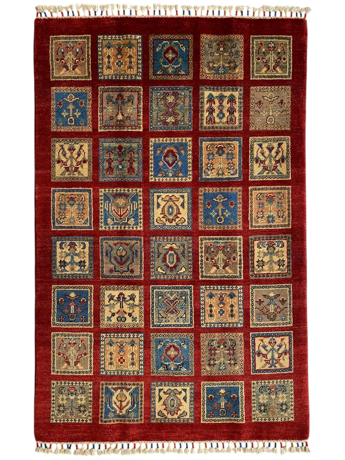 Afghani Rug 4x6 size range tribal Red laid flat