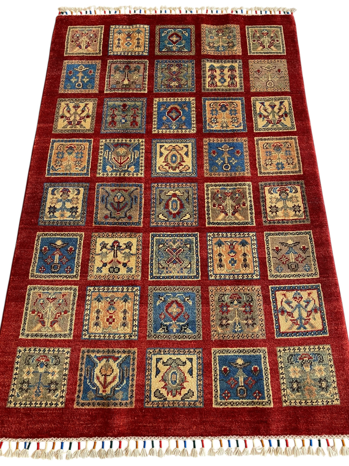 Afghani Rug 4x6 size range tribal Red laid flat