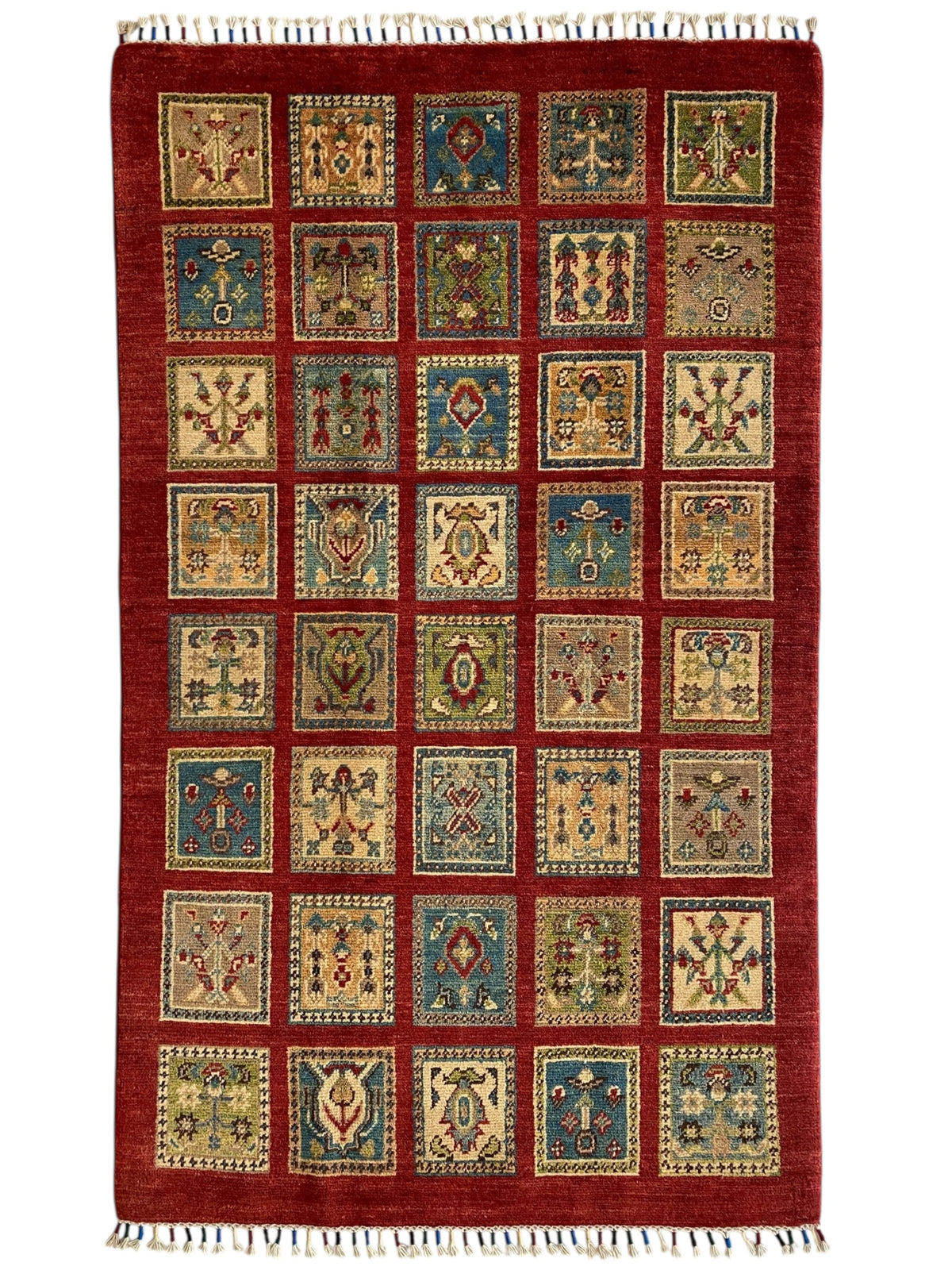 Afghani Rug 4x6 size range tribal Red laid flat