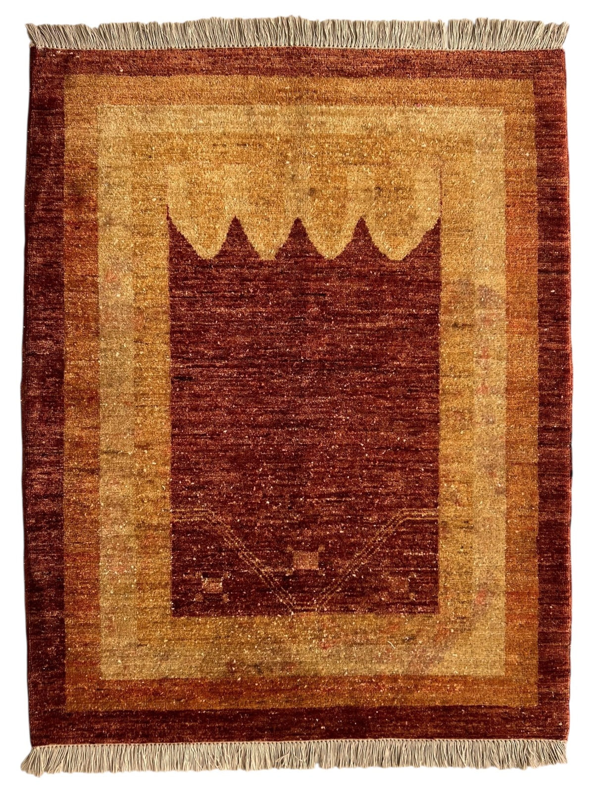 Afghani Rug size size range tribal Cream Beige laid flat