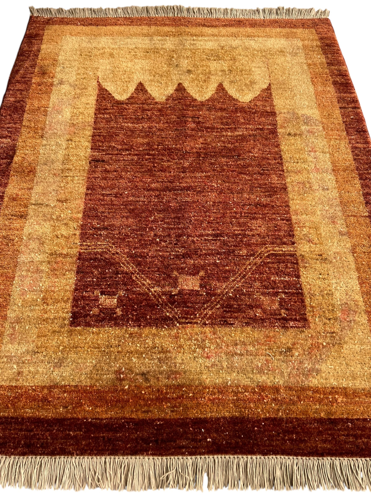 Afghani Rug size size range tribal Cream Beige laid flat