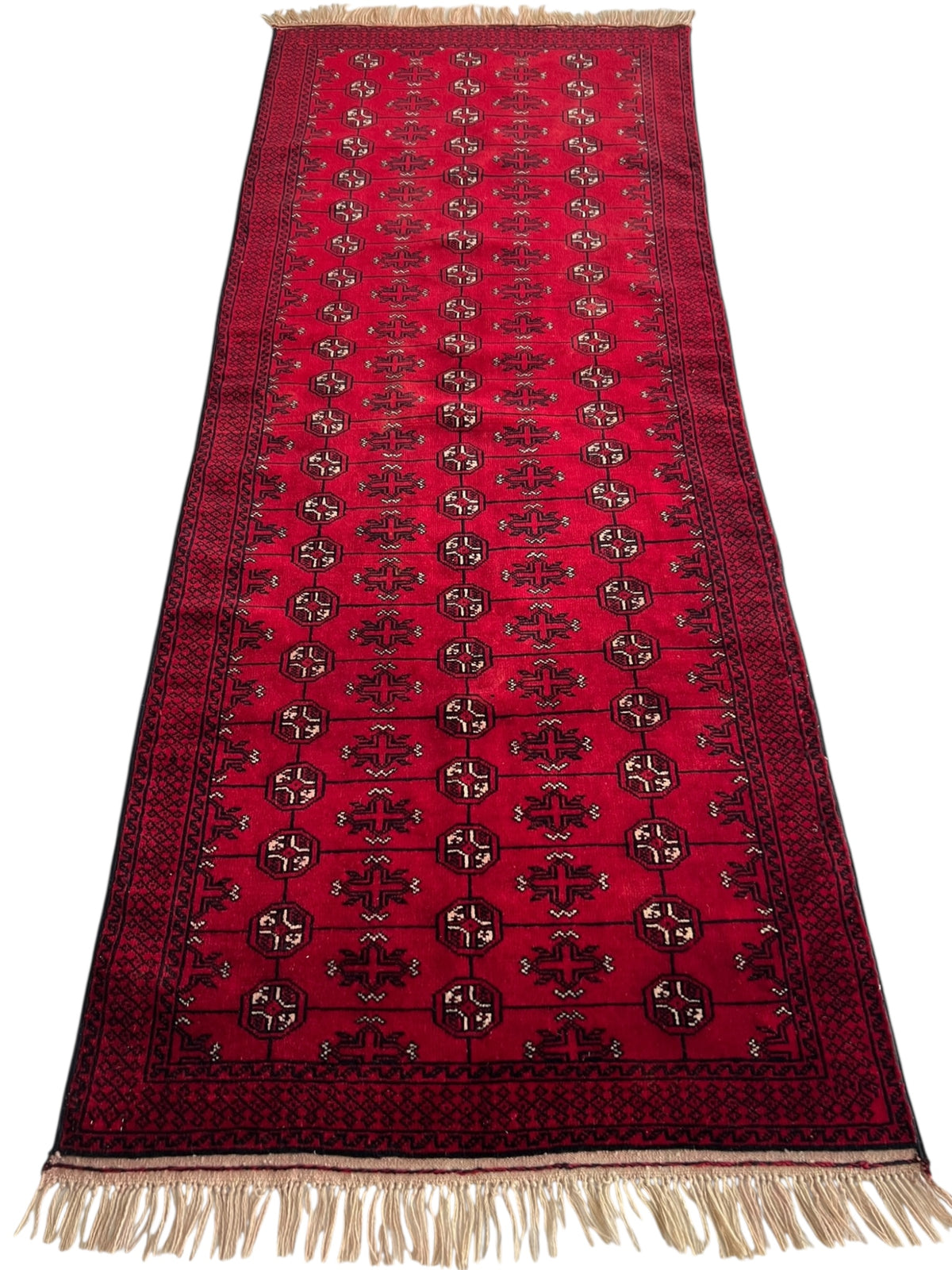 Afghani Runner runner size range tribal Red laid flat