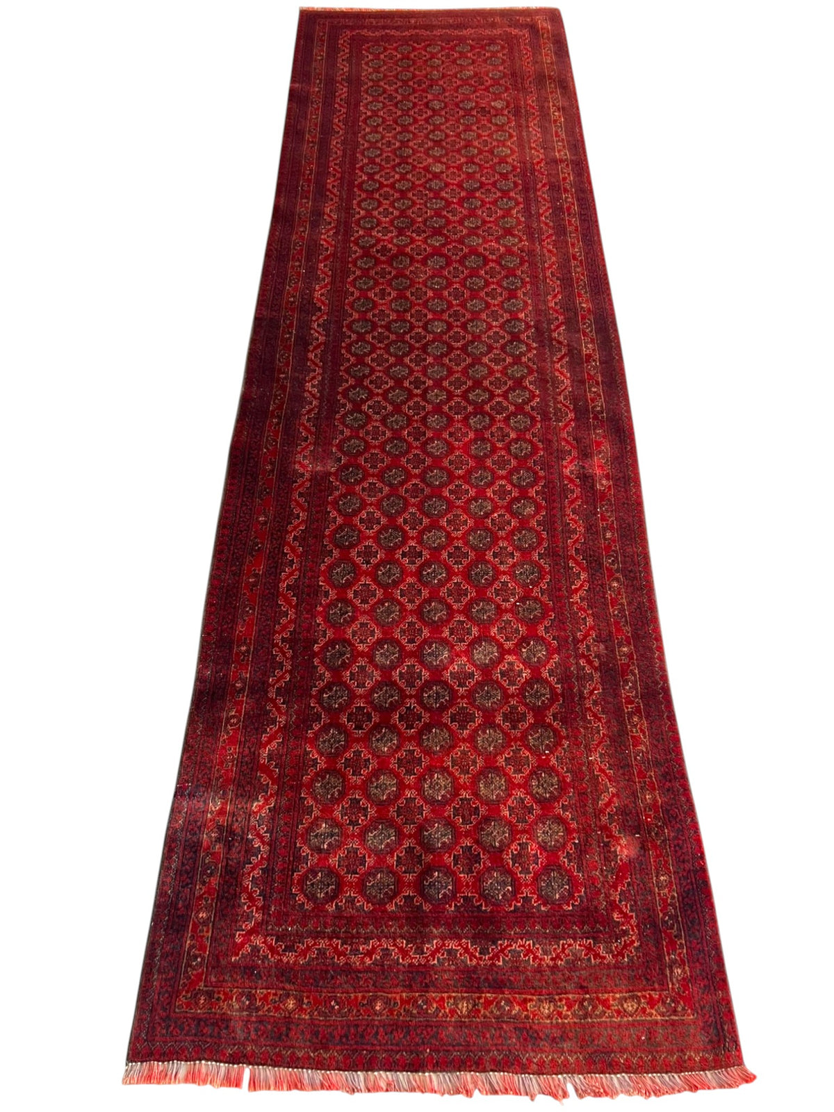 Afghani Runner runner size range tribal Red laid flat