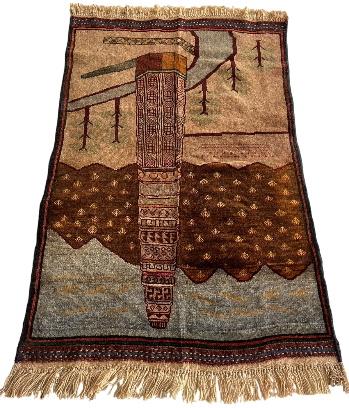 Afghani Rug 3x4 size range tribal laid flat
