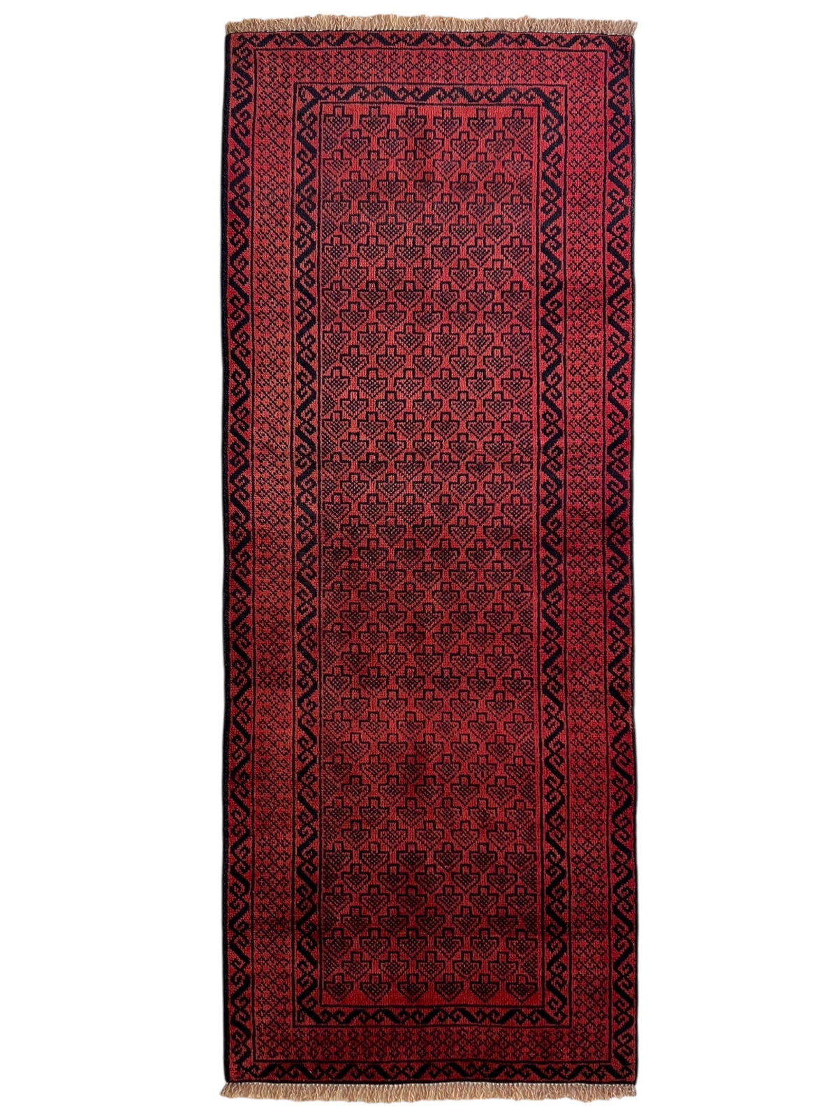 Afghani Rug 7x10 size range tribal Red laid flat