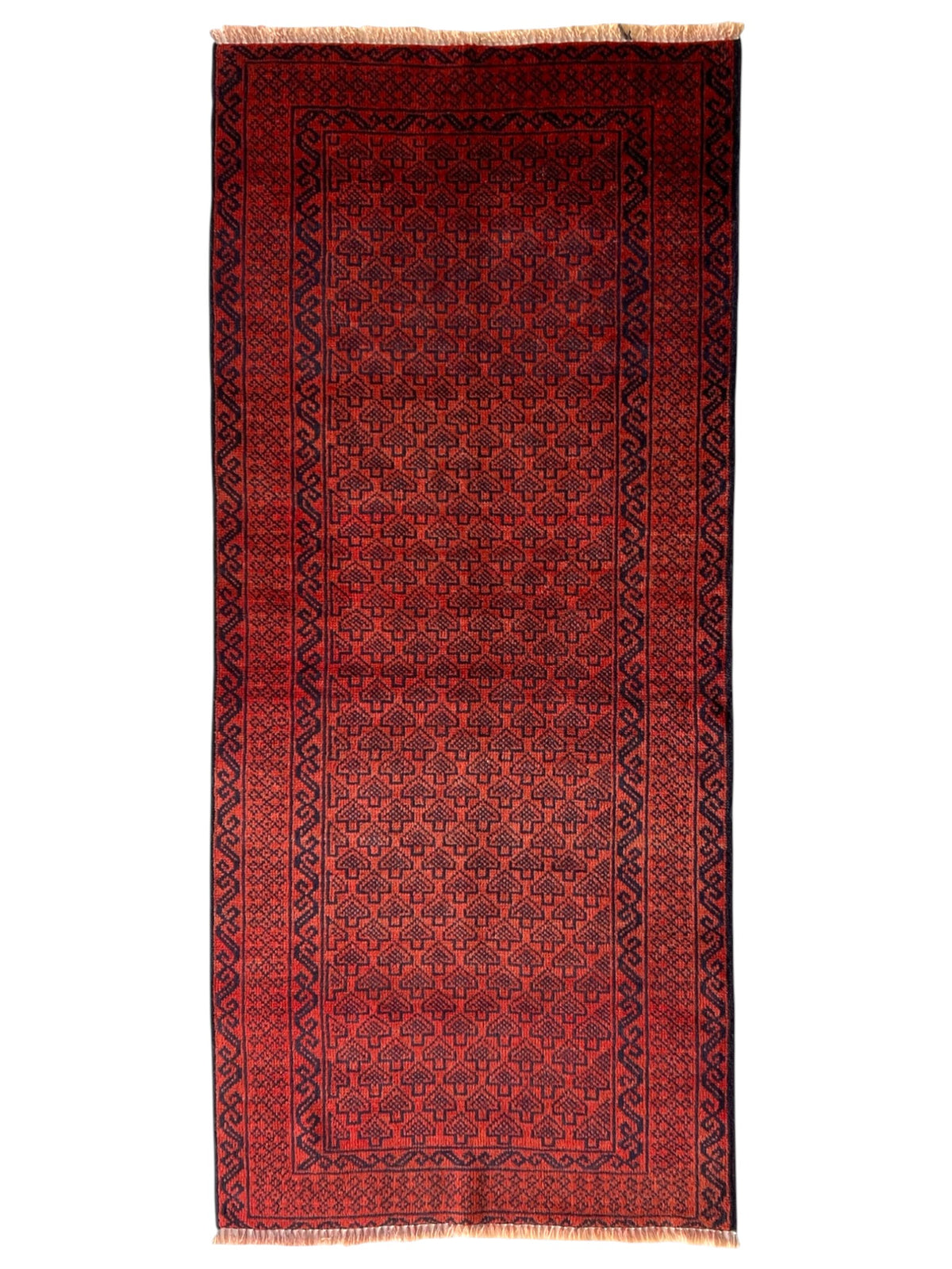 Afghani Rug 3x7 size range tribal Red laid flat