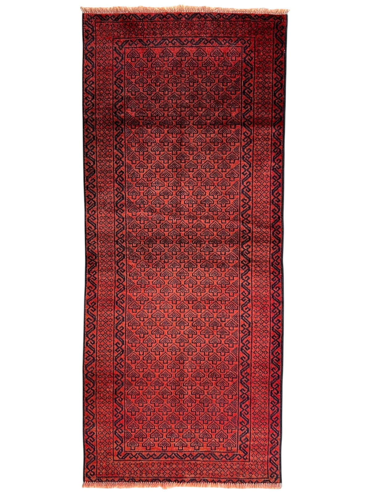 Afghani Rug 3x7 size range tribal Red laid flat