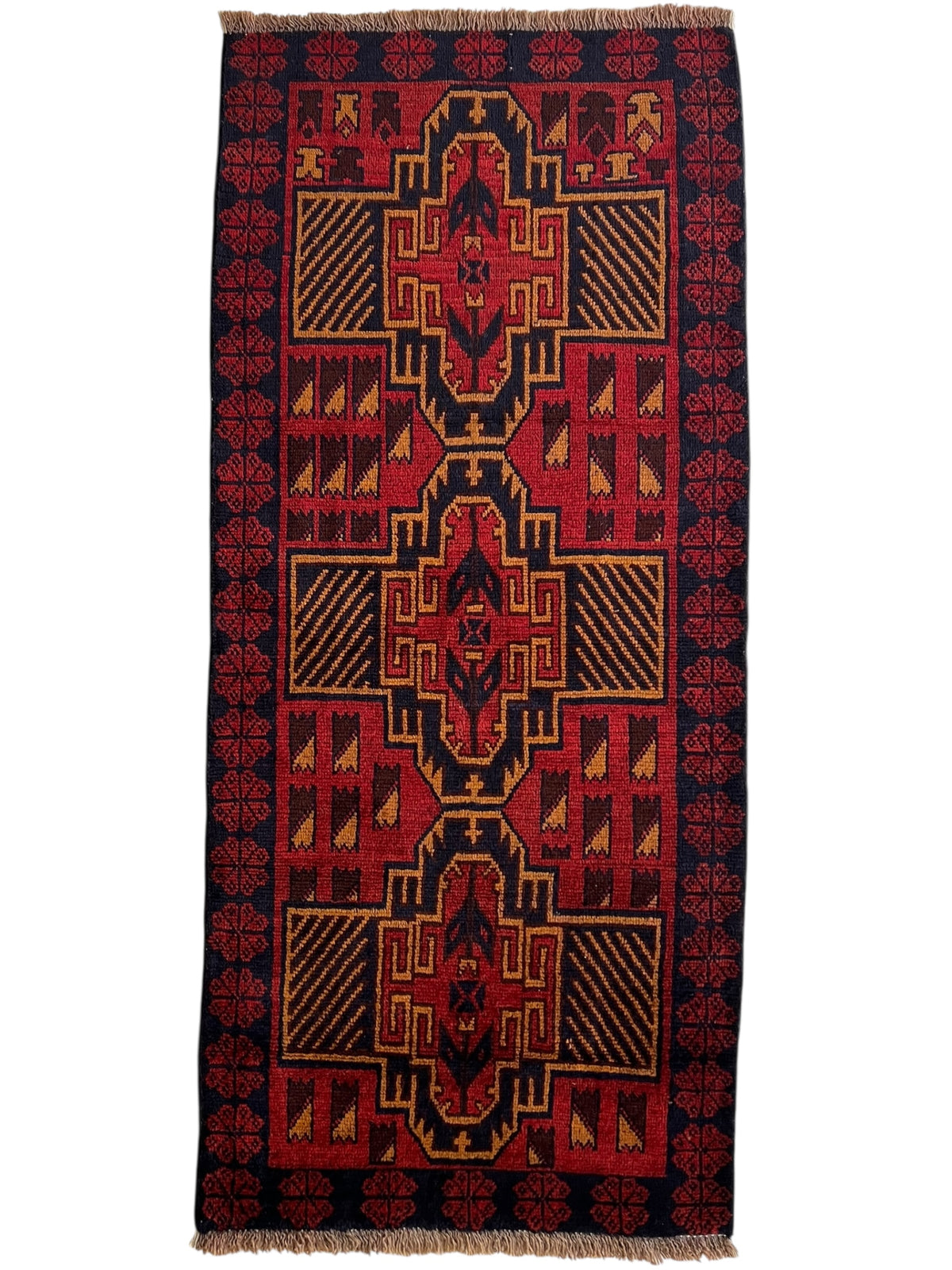 Afghani Runner runner size range tribal Red laid flat