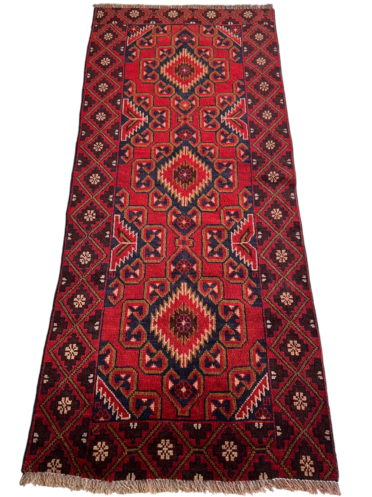 Afghani Runner runner size range tribal Red laid flat