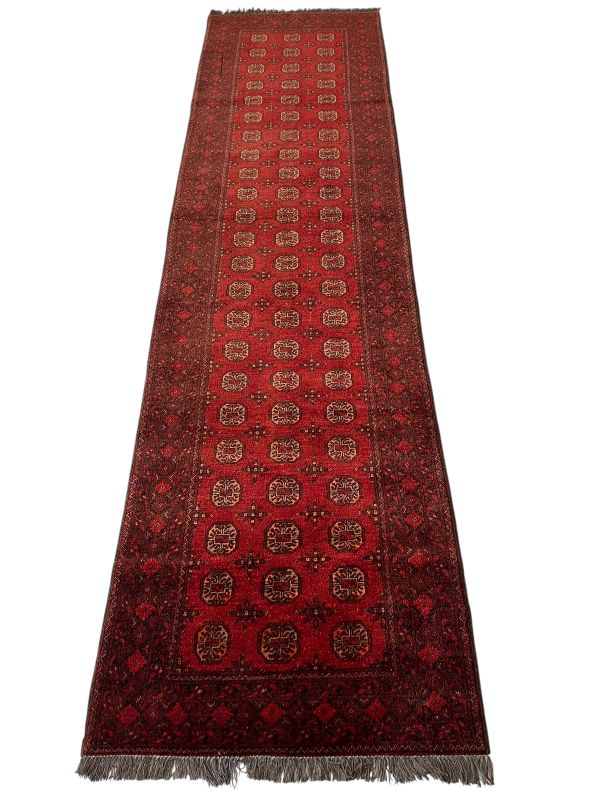 Afghani Runner runner size range tribal Red laid flat