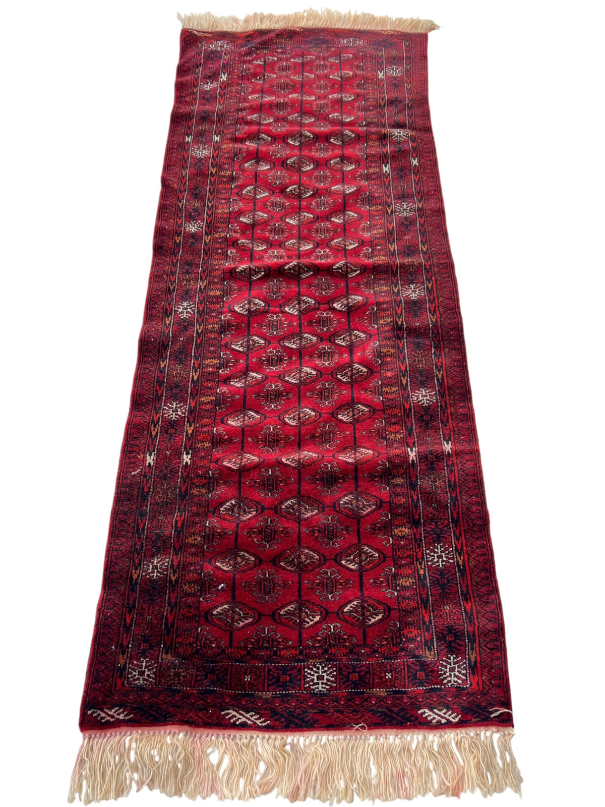 Turkmen Runner 2x6 | Red & Navy | Hand-Knotted Wool