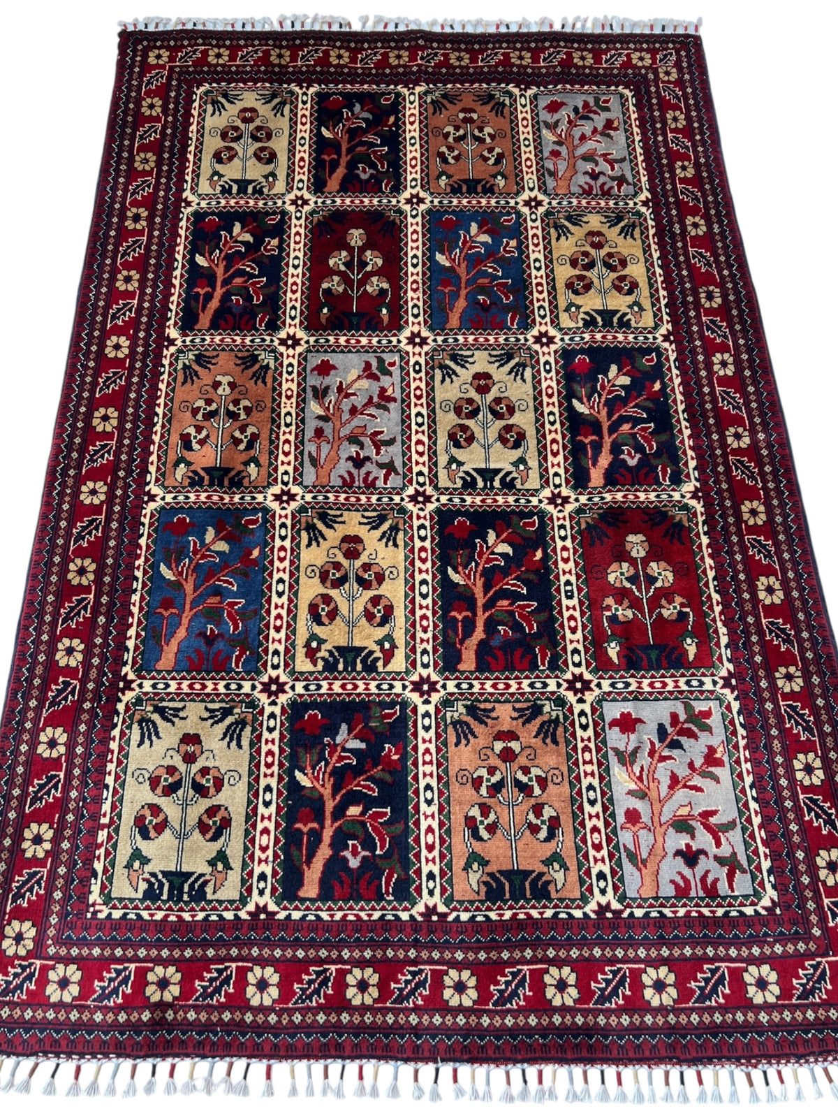 Bakhtiari Rug 3x5 | Navy, Red & Ivory | Hand-Knotted Wool