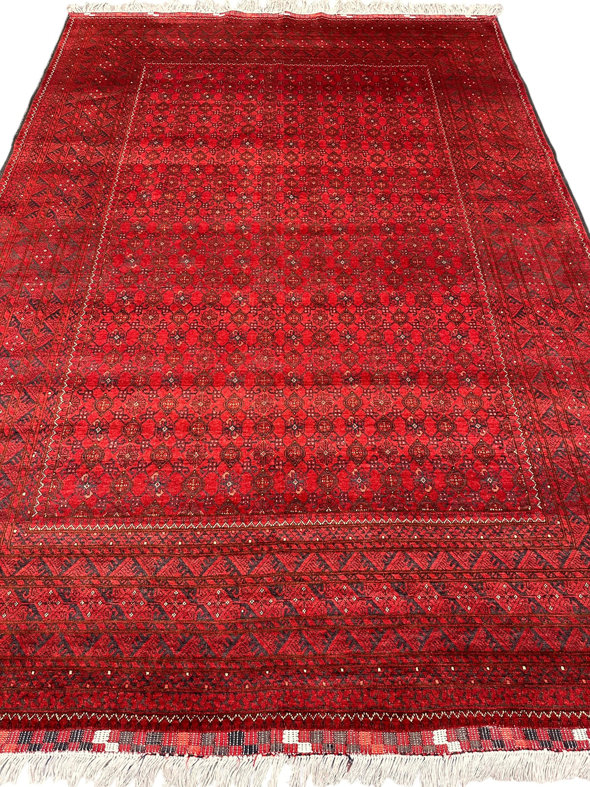 Afghan Beshir Rug 7x10, Red, Burgundy & Navy, Hand-Knotted Wool, view 2