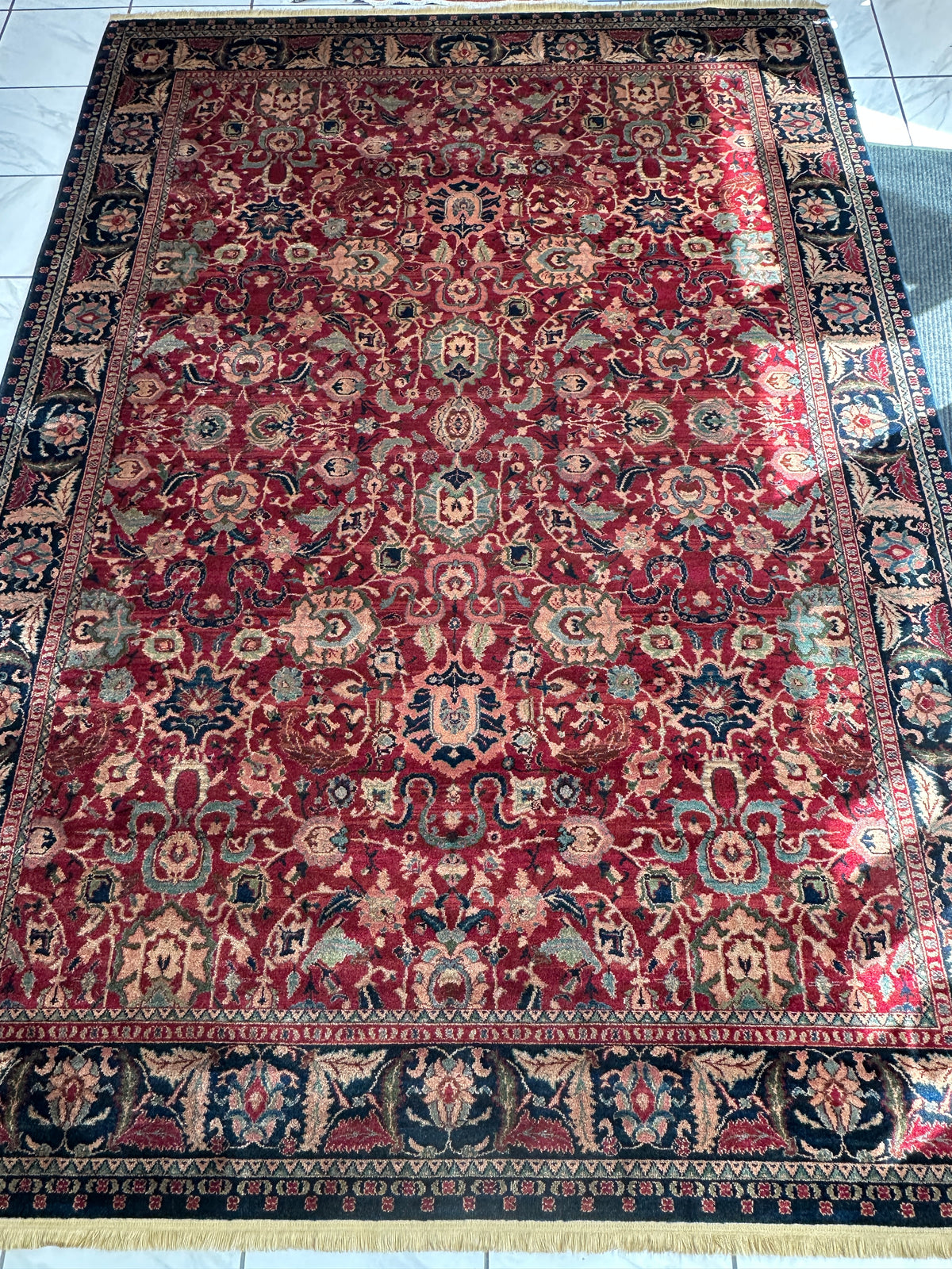 Karastan Samovar Teawash Rug 8'8" x 12', Machine-Made Wool, Vintage