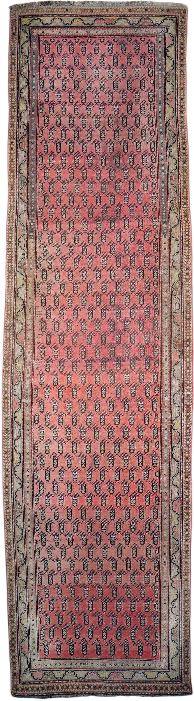 Antique Armenian Karabakh Runner 3'3" x 12'8", Hand-Knotted Wool