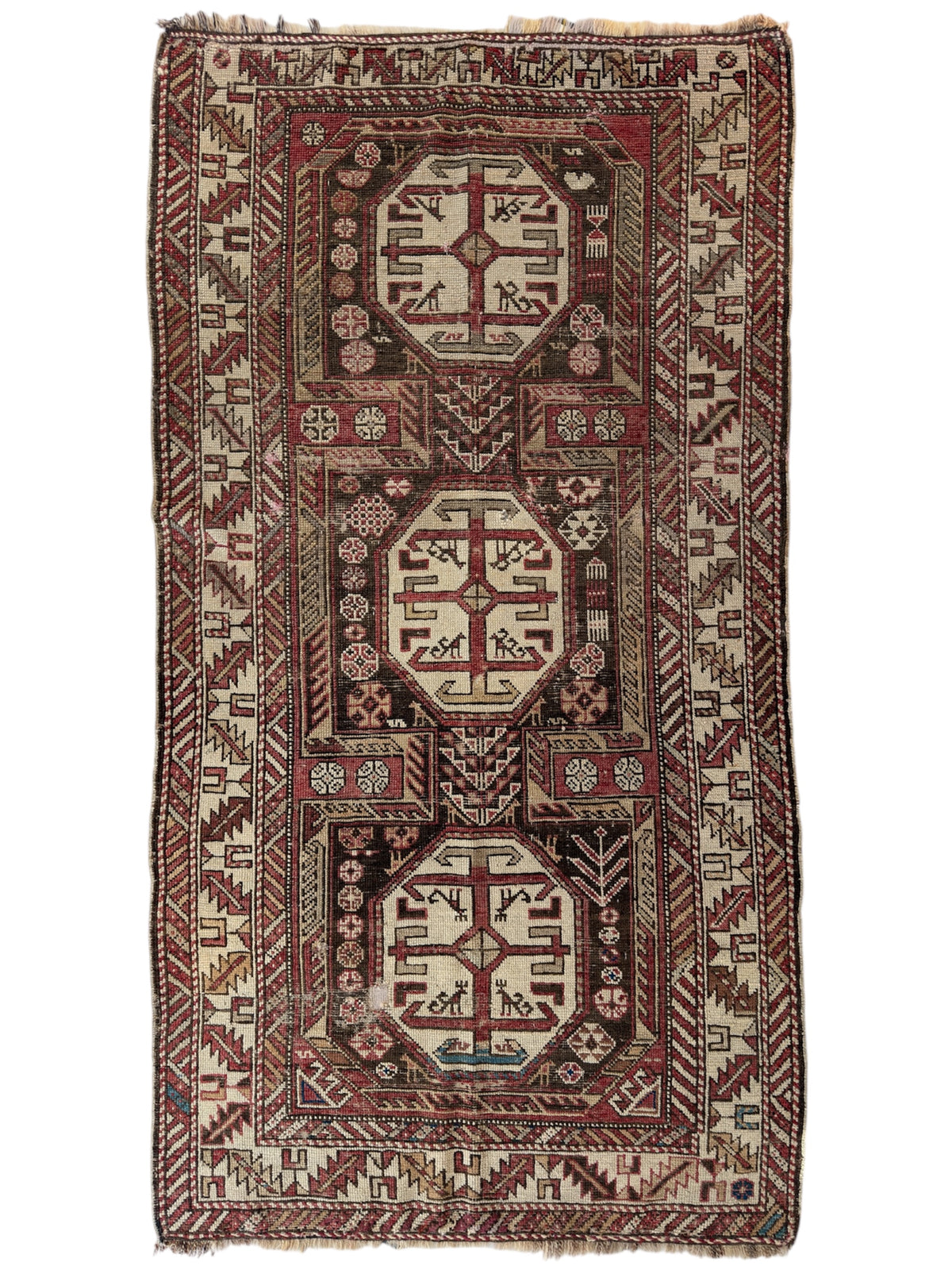 Antique Caucasian Shirvan Rug 3'5" x 6'3", Wool, c. 1900
