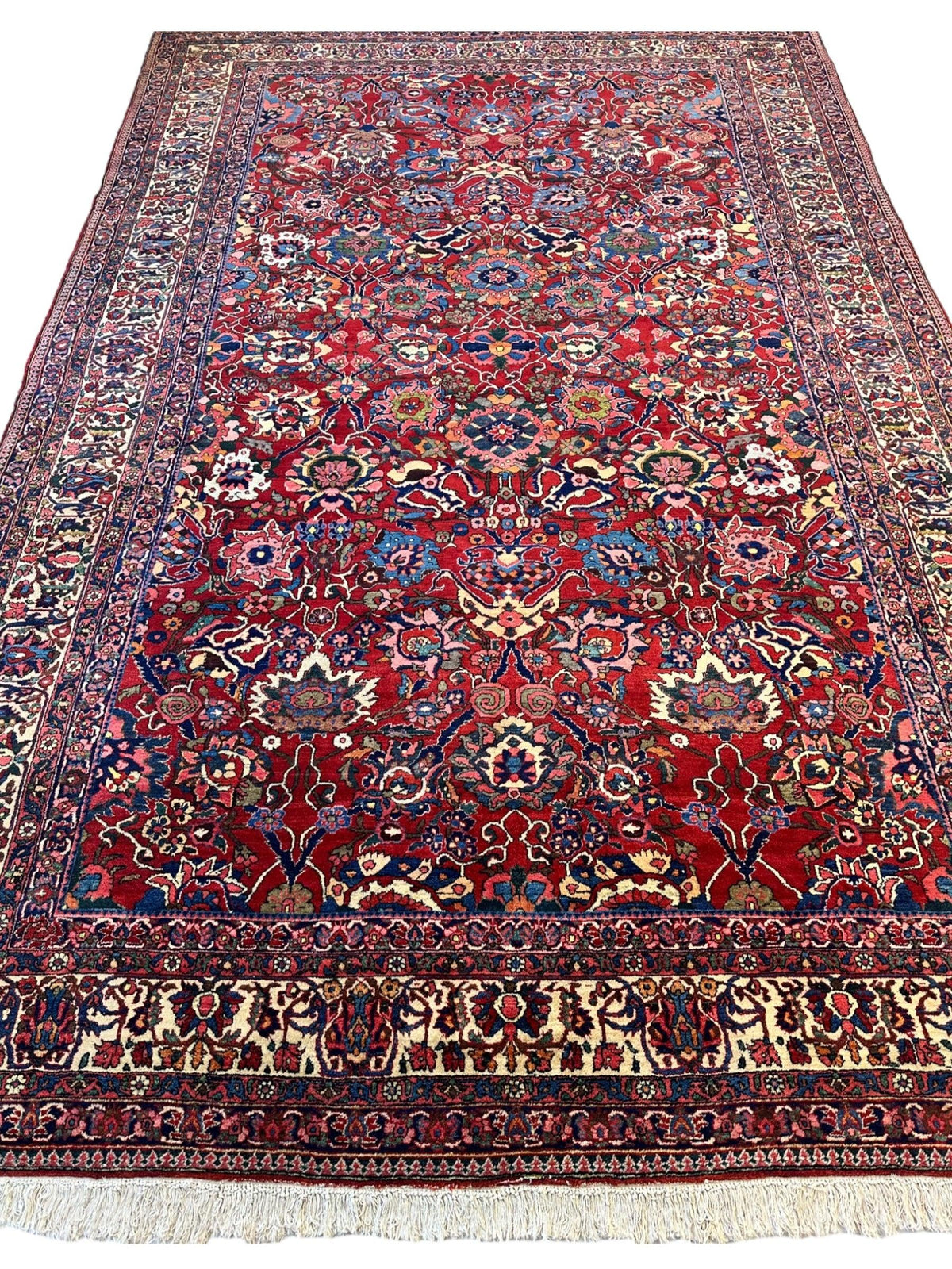 Antique Persian Bakhtiari Rug 8'6" x 13'2", Hand-Knotted Wool, c. 1900, view 2
