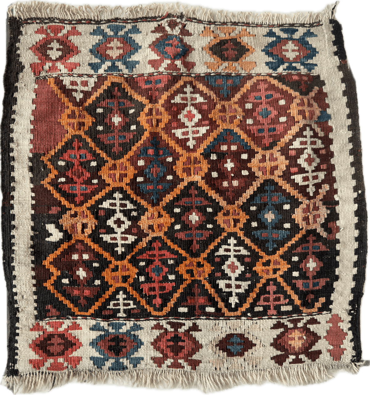 Antique Shahsavan Bagface 18" x 26", Hand-Knotted Wool, c. 1900