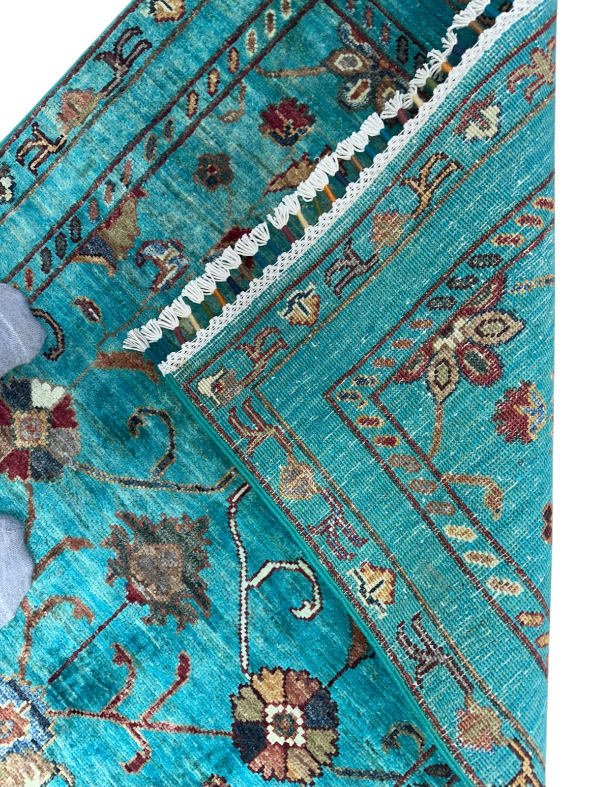 Afghan Chobi Sultani Runner 2'7" x 8'7", Hand-Knotted Wool, Blue, view 2