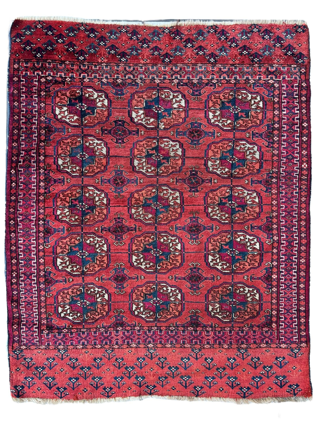 Antique Tekke Rug 3'4" x 4'1", 1920s