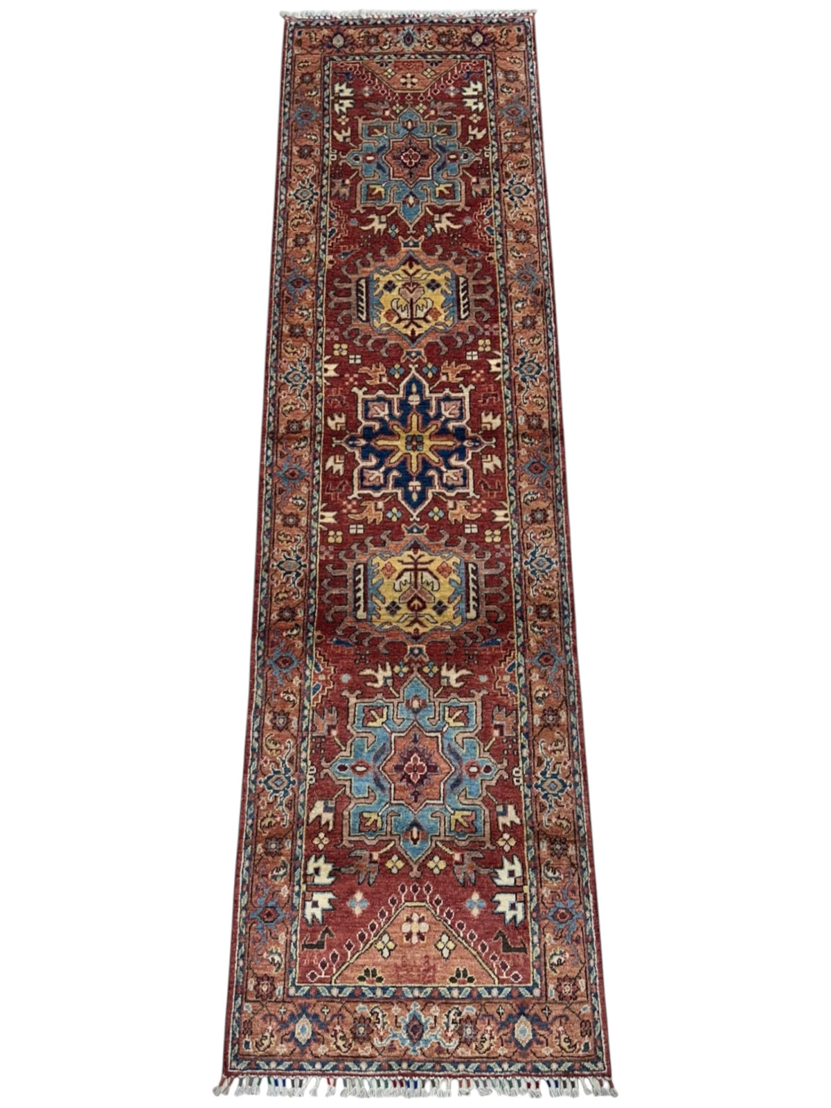 Afghan Super Kazak Runner 2'6" x 10'1", Hand-Knotted Ghazni Wool, Red, view 2