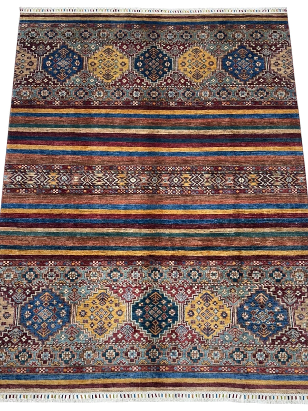 Afghan Khorjin Rug 5'10" x 7'8", Hand-Knotted Ghazni Wool, view 2
