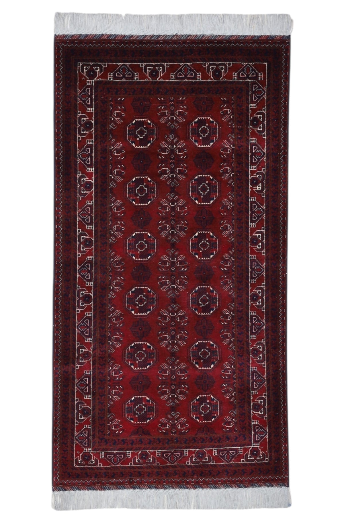 Afghani Rug 4x10 size range tribal laid flat