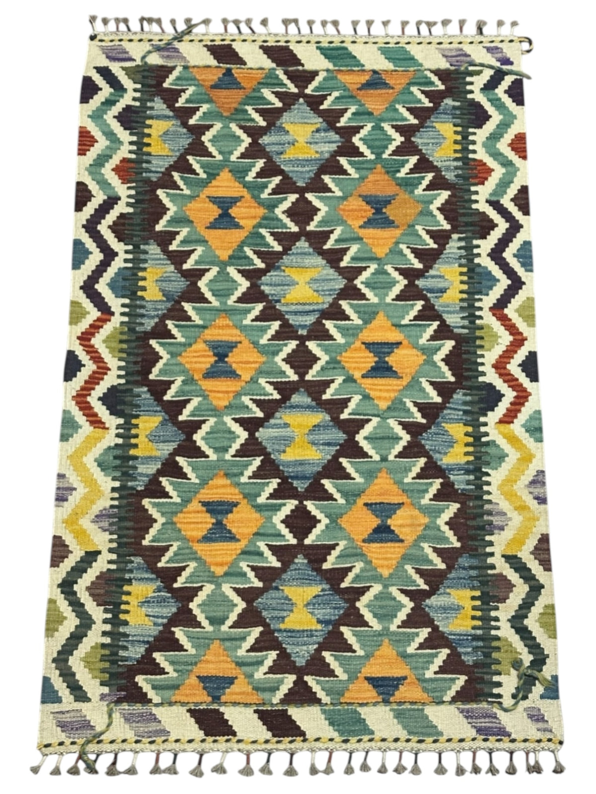 Afghan Kilim Rug 2'7" x 4'1", Hand-Woven Wool, No. 310, view 2