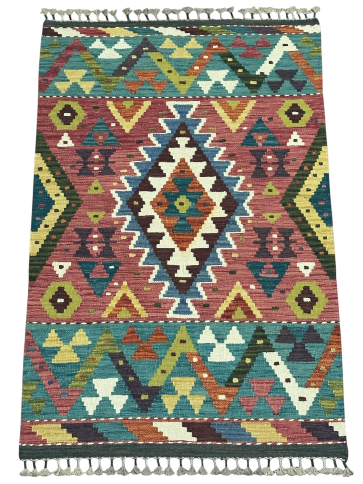 Afghan Kilim Rug 2'9" x 4'3", Hand-Woven Wool, No. 313, view 2
