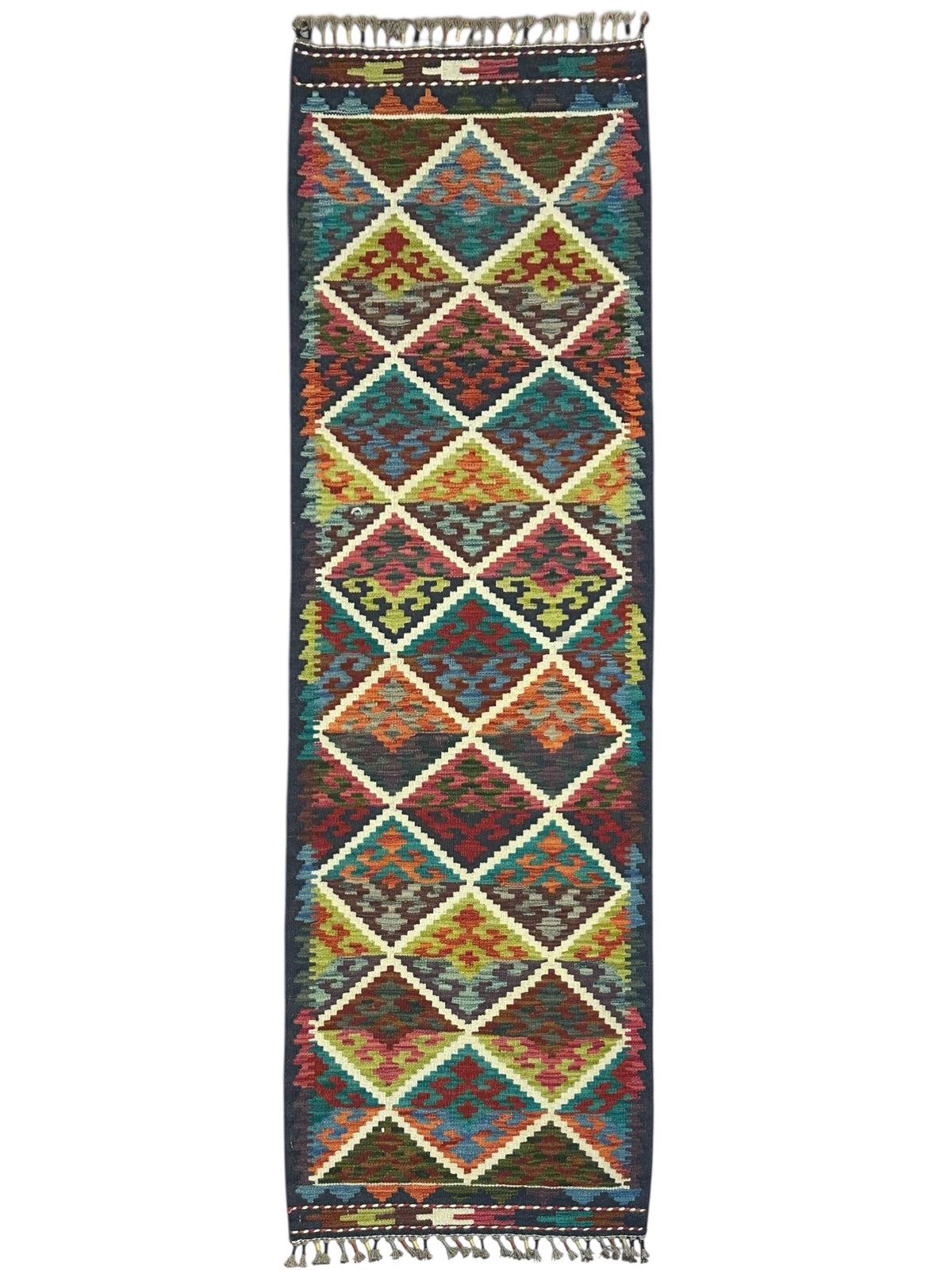 Afghan Kilim Runner 2'2" x 6'5", Hand-Woven Wool, No. 321