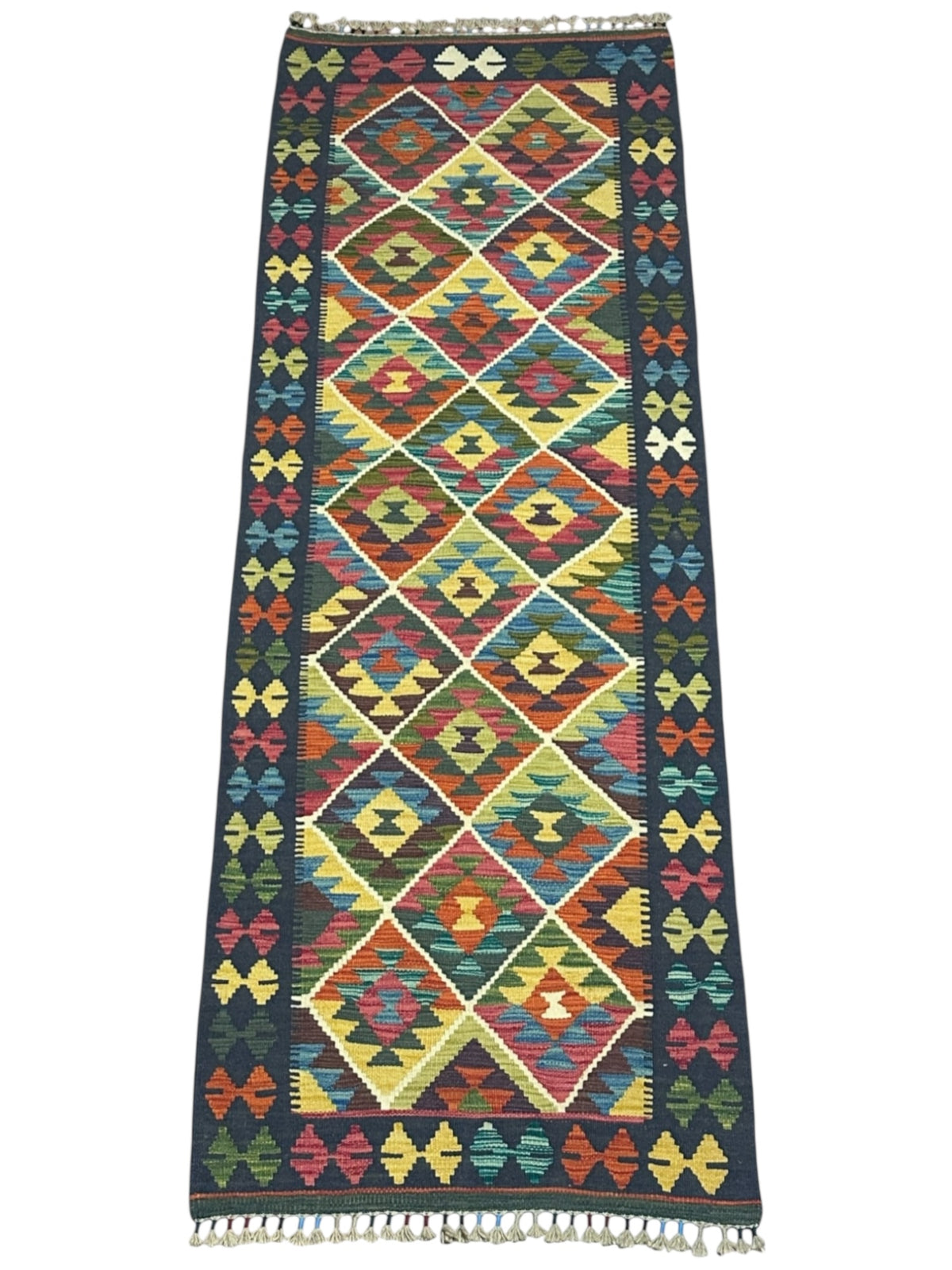 Afghan Kilim Runner 2'9" x 7'7", Hand-Woven Wool, No. 327, view 2