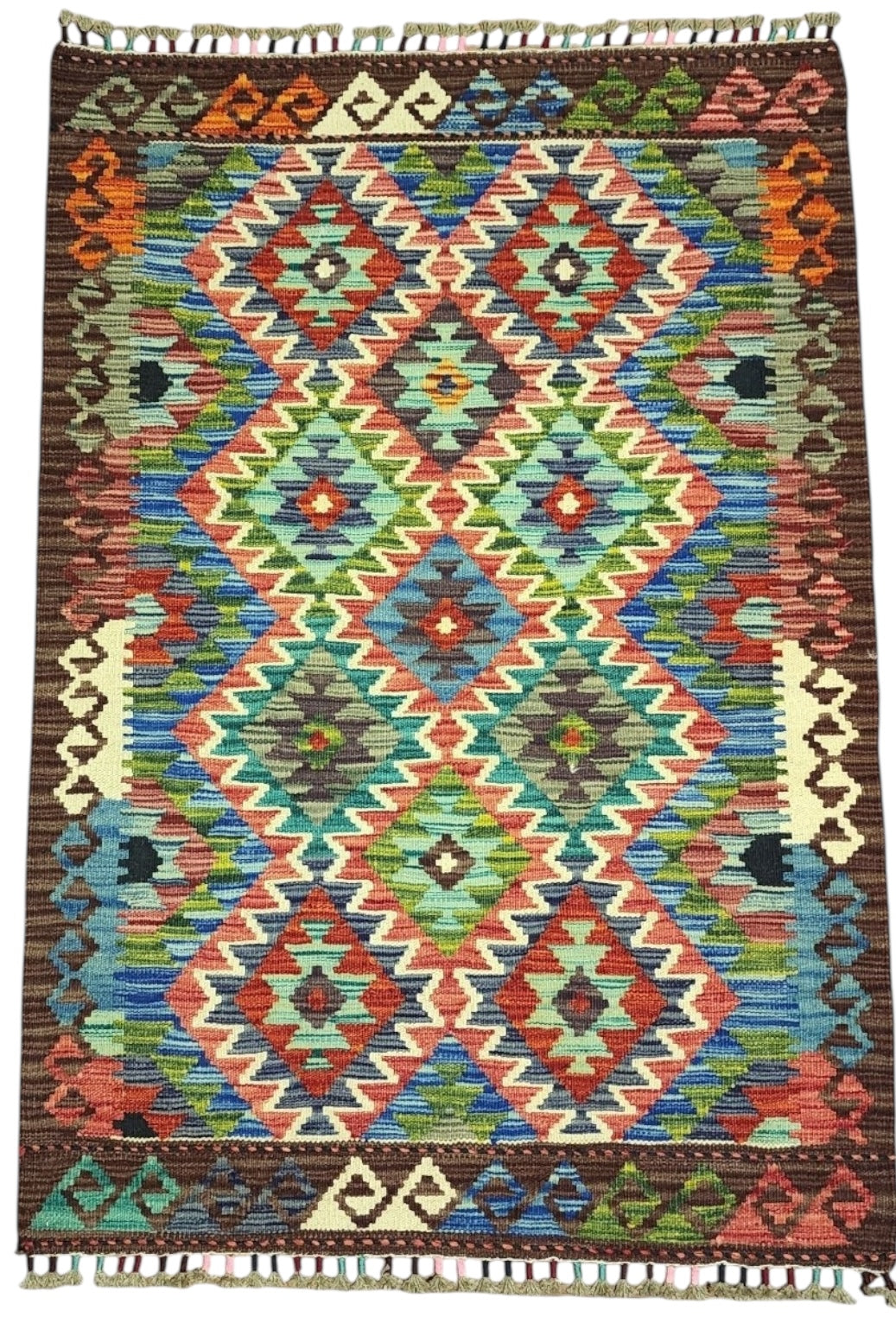 Afghan Kilim Rug 2'10" x 4'1", Hand-Woven Wool, No. 278, view 2