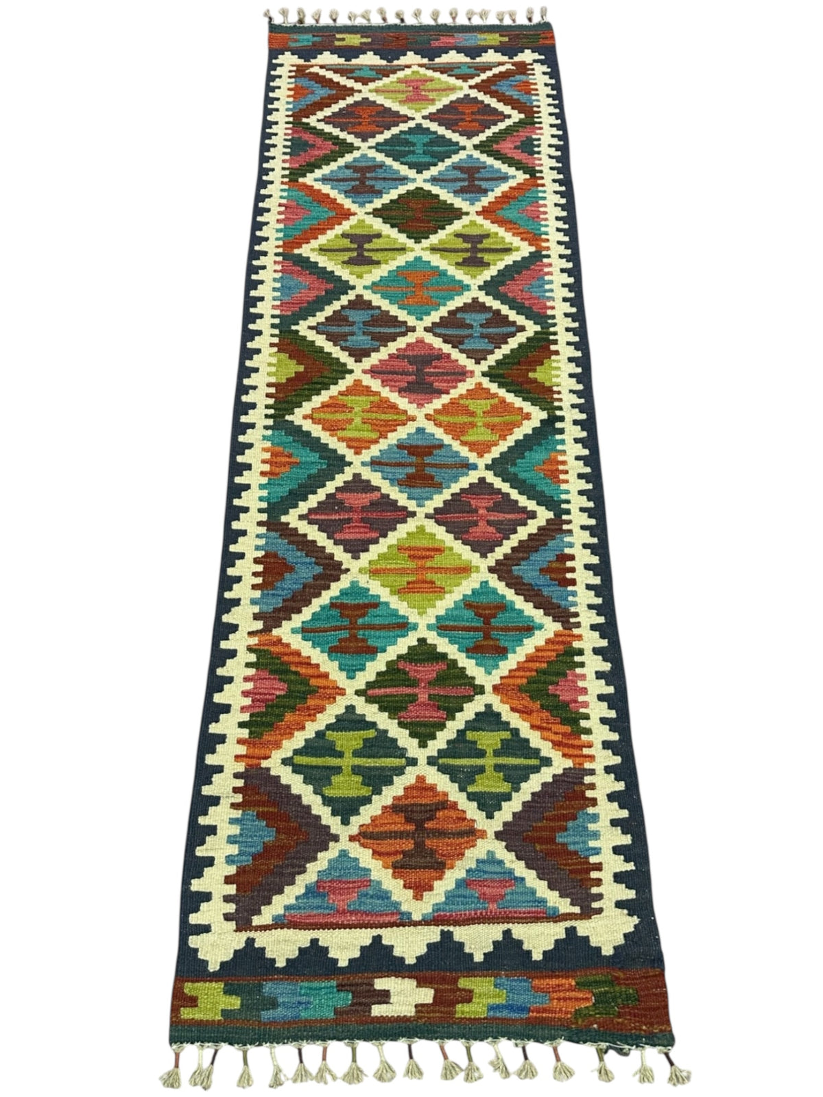 Afghan Kilim Runner 2'1" x 6'7", Hand-Woven Wool, No. 358, view 2
