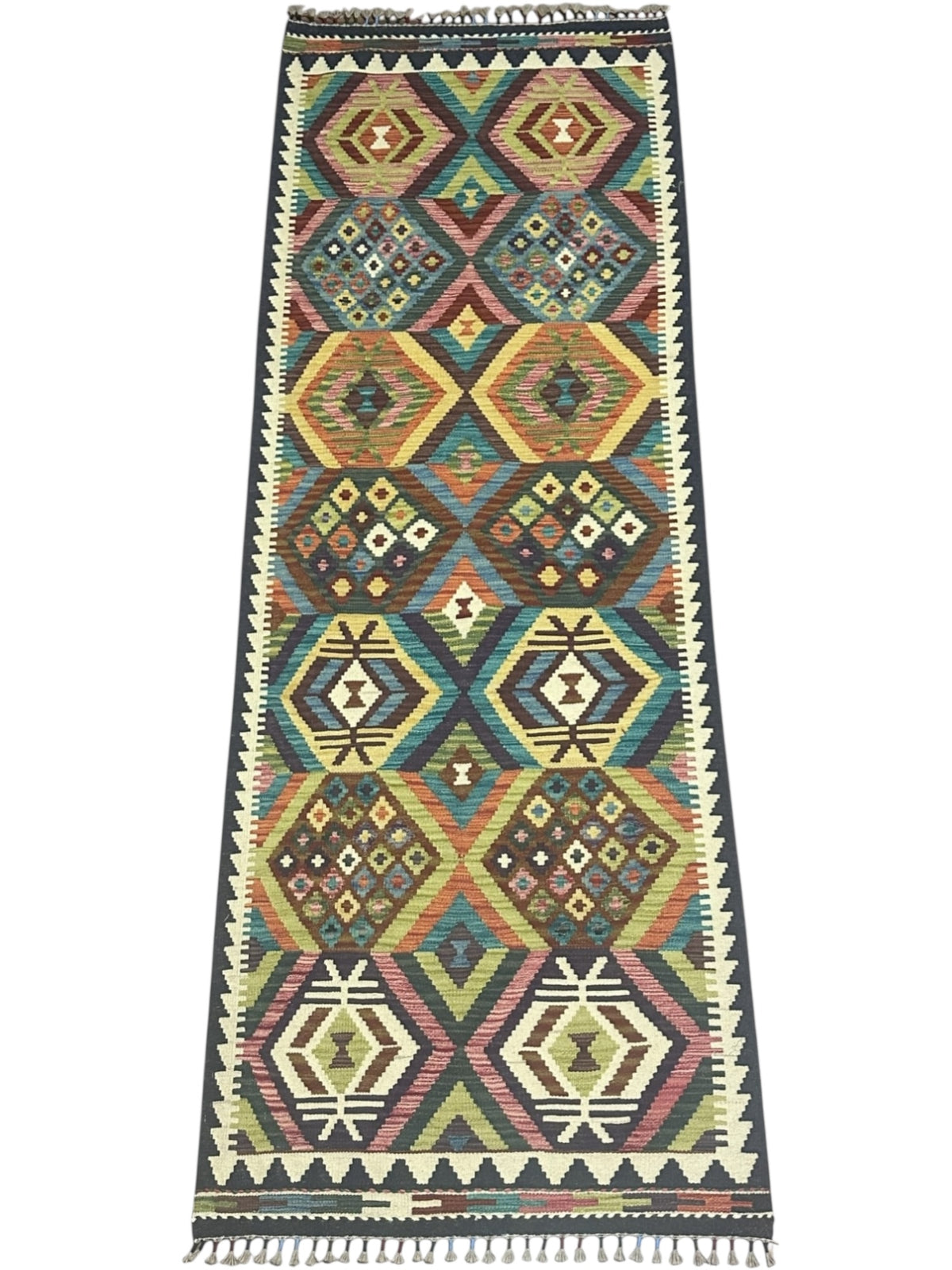 Afghan Kilim Runner 2'9" x 7'9", Hand-Woven Wool, No. 331, view 2