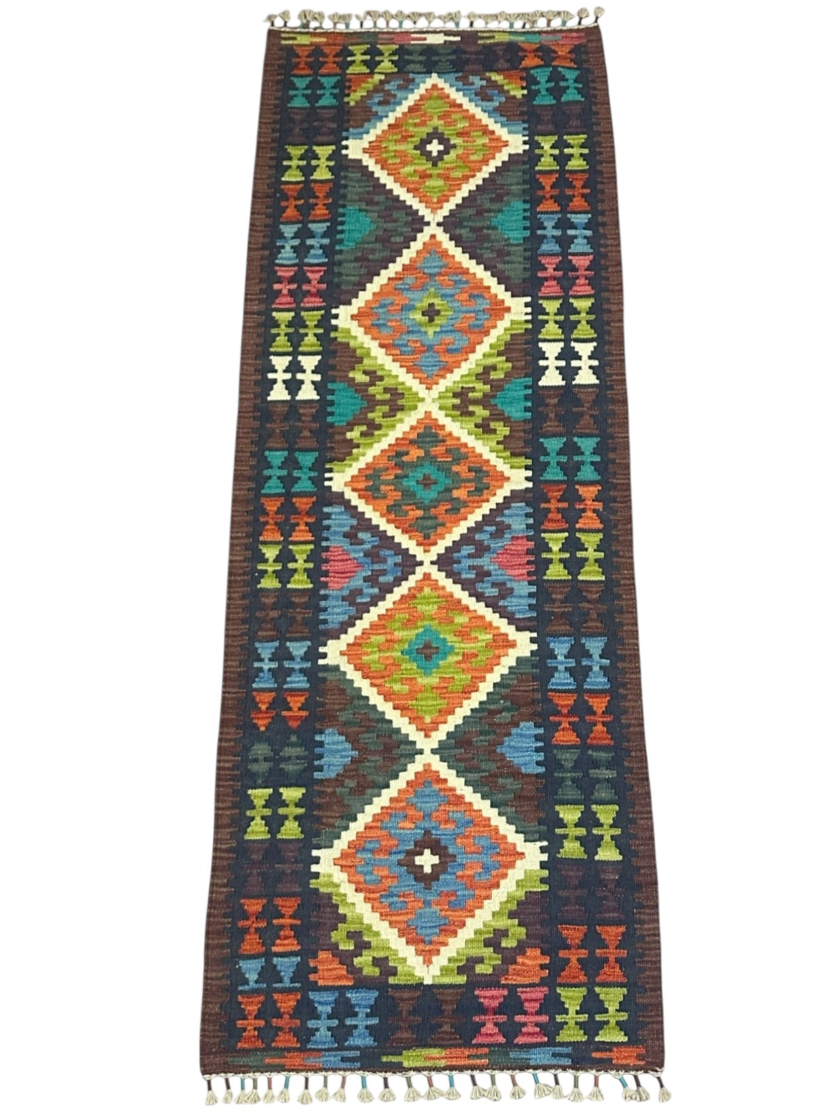 Afghan Kilim Runner 2'4" x 6'9", Hand-Woven Wool, No. 337, view 2
