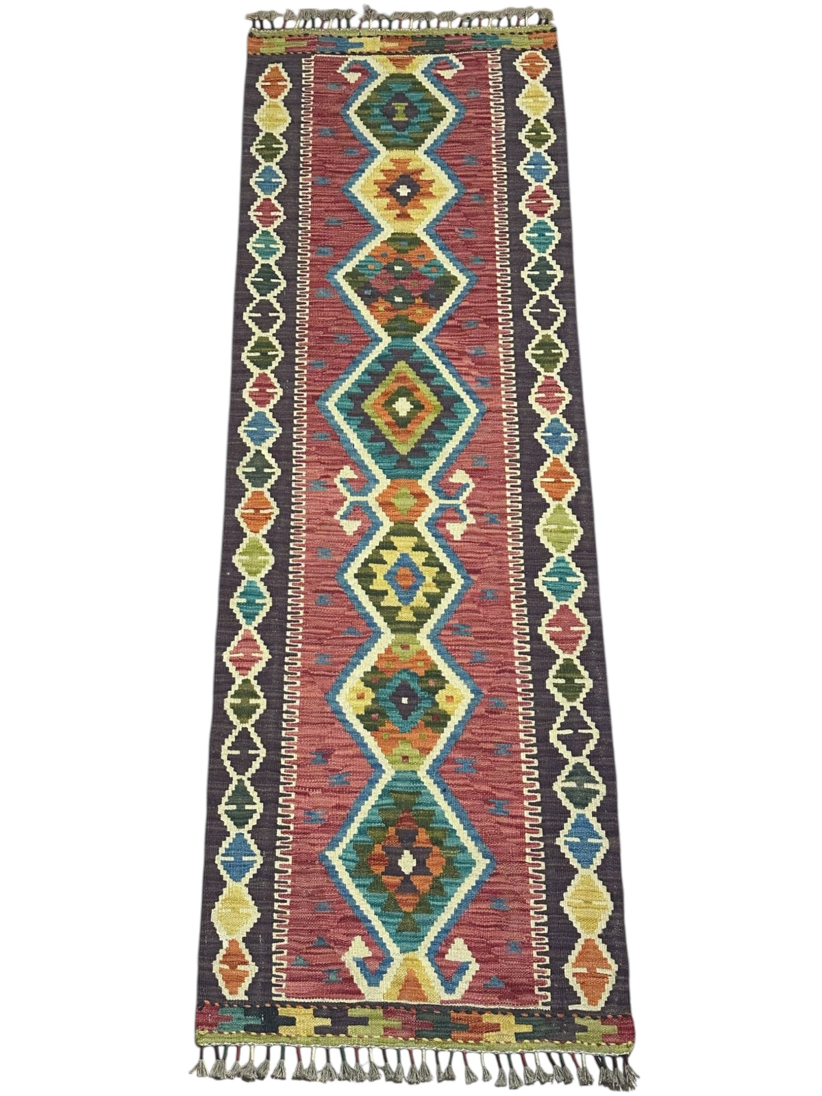 Afghan Kilim Runner 2'2" x 6'7", Hand-Woven Wool, No. 342, view 2