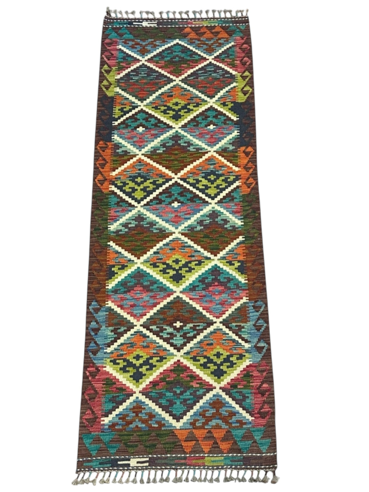 Afghan Kilim Runner 2'3" x 6'7", Hand-Woven Wool, No. 347, view 2