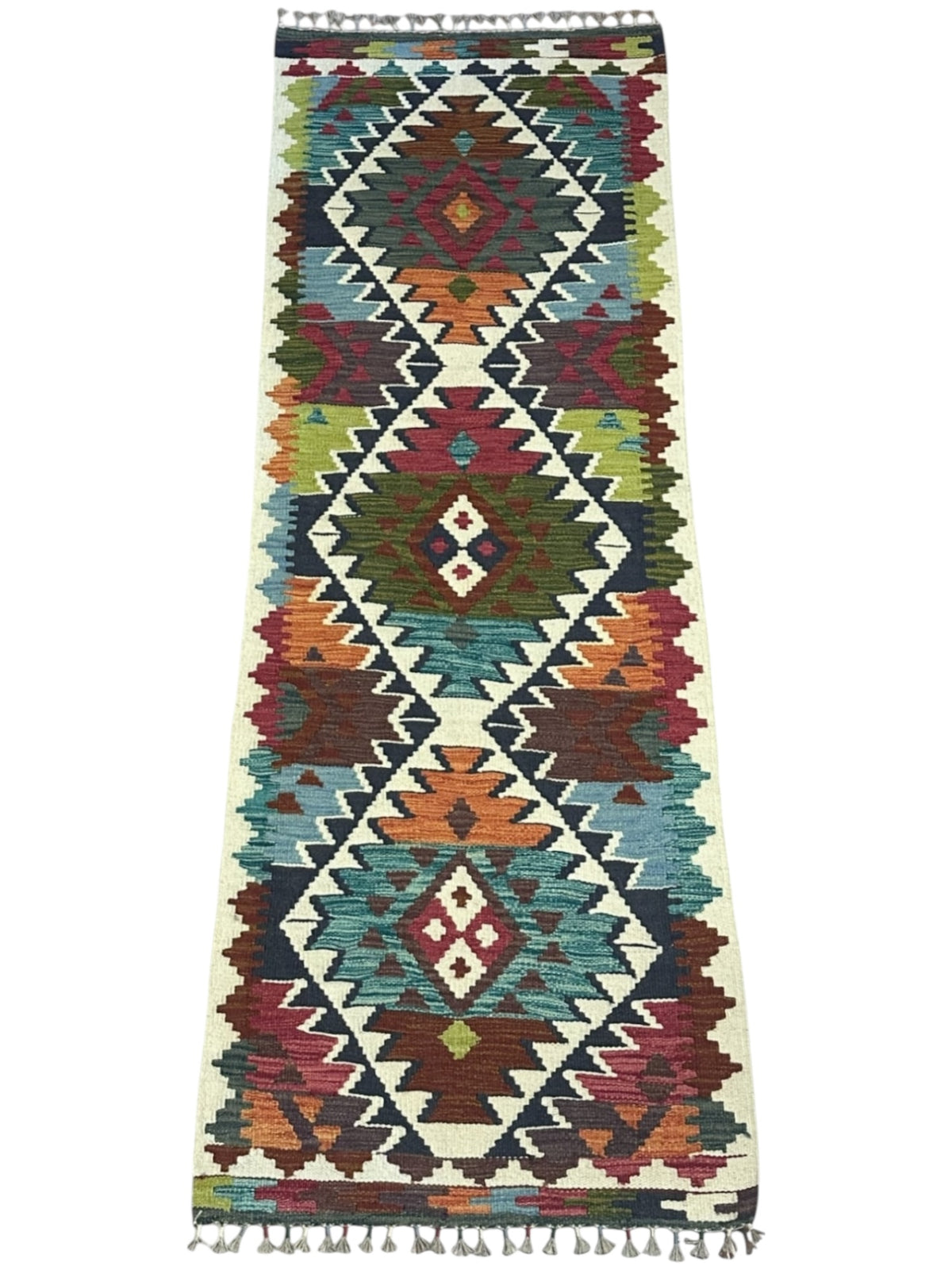 Afghan Kilim Runner 2'3" x 6'9", Hand-Woven Wool, No. 348, view 2