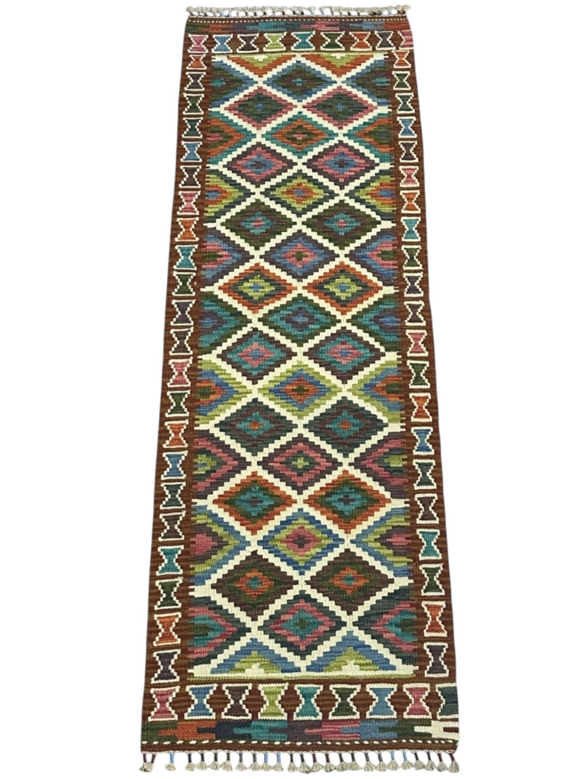 Afghan Kilim Runner 2'2" x 6'6", Hand-Woven Wool, No. 349, view 2